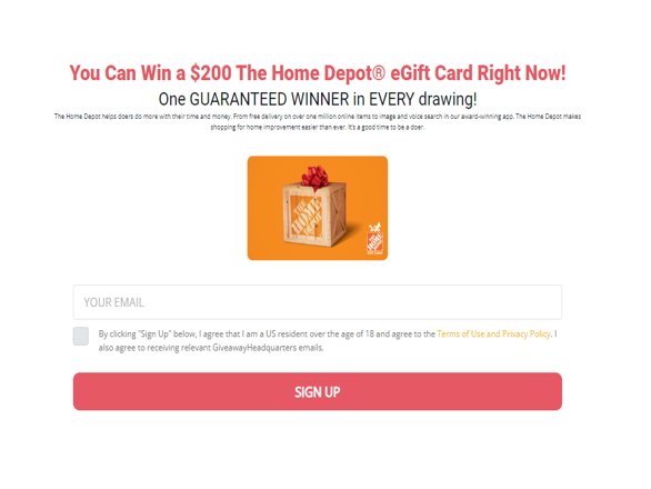 Win A $200 Home Depot Gift Card