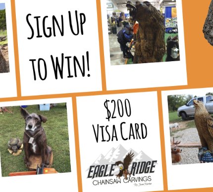 Win a $200 Visa Gift Card from Eagle Ridge Chainsaw Carvings!