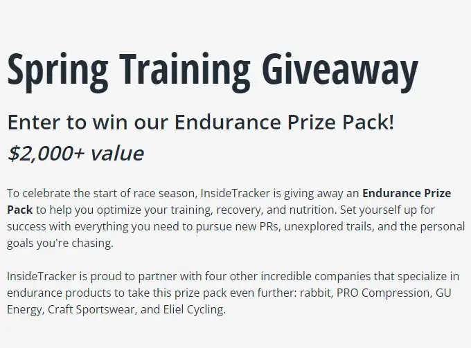 Win A $2,000 Endurance Prize Pack In The Spring Training Giveaway