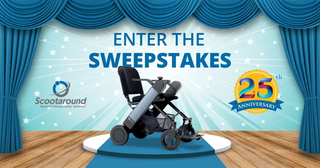 Win A $3,000 Foldable Electric Wheelchair In The Scootaround 25th Anniversary Sweepstakes