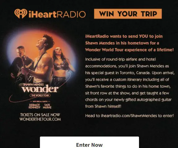 Win A $3,000 Trip To Toronto For A Shawn Mendes Wonder World Tour Experience