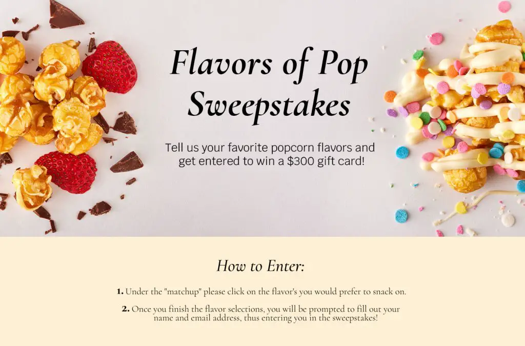 Win A $300 Gift Card In The Popcorn Factory Flavors Of Love Sweepstakes