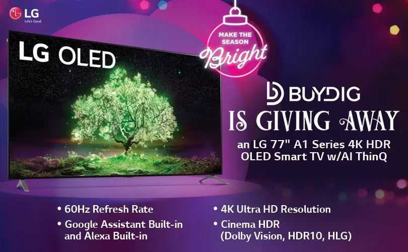 Win A $3200 77" LG Smart TV In The BuyDig LG Smart OLED TV Sweepstakes