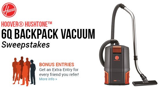 Win a $360 Hoover Hushtone 6Q Backpack Vacuum Sweepstakes in 3 minutes!