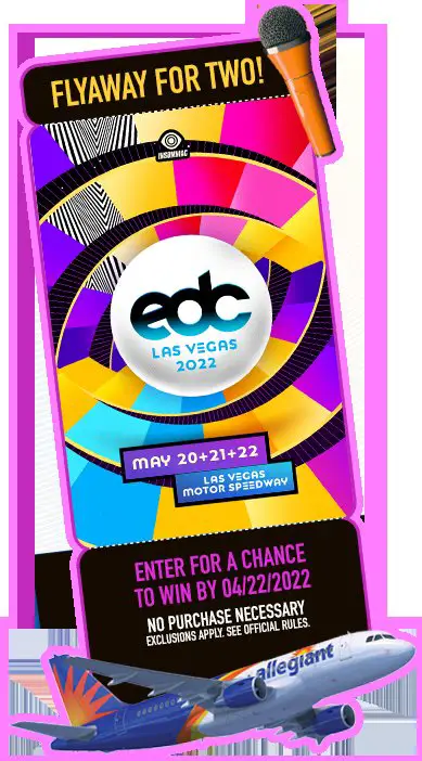 Win A $4,300 Trip For 2 To Las Vegas For EDC Las Vegas 2022 In The Allegiant Air Las Vegas Festival Flyaway Sweepstakes