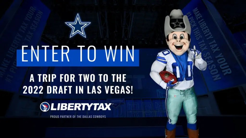Win A $4,500 Trip For 2 To Vegas For The 2022 NFL Draft In The Dallas Cowboys Liberty Tax Draft Giveaway