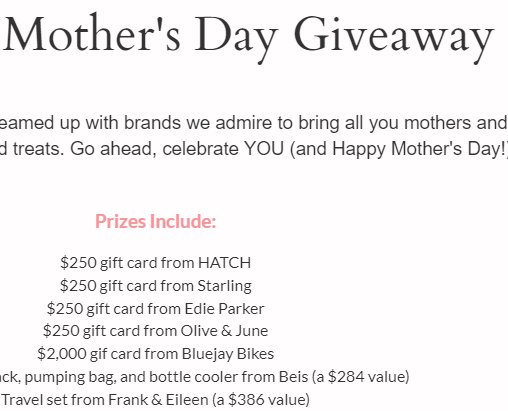 Win A $4,600 Special Mother's Day Prize - HATCH Mother's Day Giveaway
