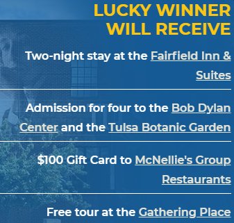 Win A $500 Tulsa Getaway