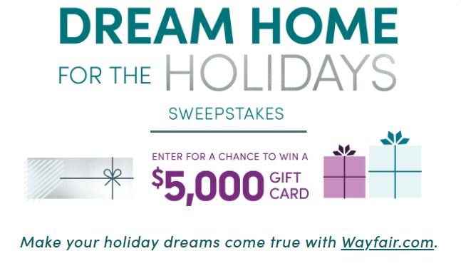 Win A $5000 Wayfair Gift Card In The HGTV Wayfair Dream Home For The Holidays Sweepstakes