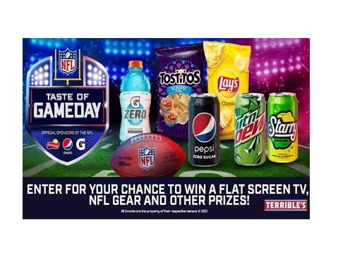 Win A 65" Flat Screen TV + $500.00 Best Buy Gift Card In The Terrible's Road to Super Bowl - Watch Party Give Away