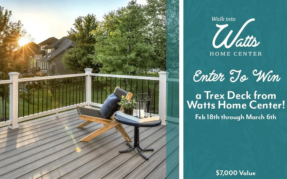 Win A $7,000 Deck In The Watts' Home Center Dream Deck Giveaway