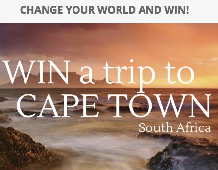 Win a 7 Day All-inclusive Trip For 2 To Cape Town, South Africa