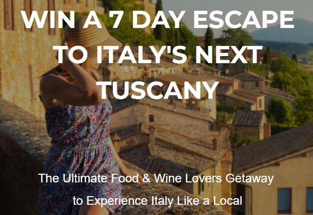Win A 7-Day Italian Adventure In Food And Wine