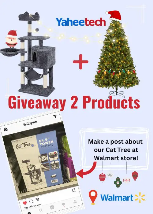 Win A Cat Tree And A Christmas Tree In The Yaheetech Christmas Tree Giveaway