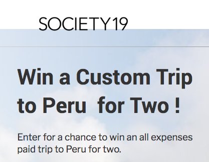Win a Custom Trip to Peru for 2!