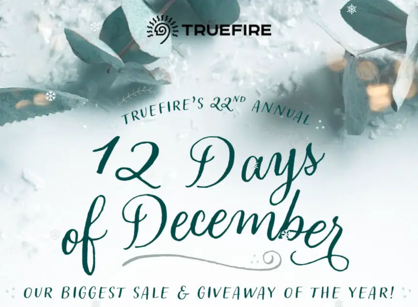 Win A D'Angelo ELectric Guitar Or Other Prizes In The TrueFire 12 Days Of December Giveaway