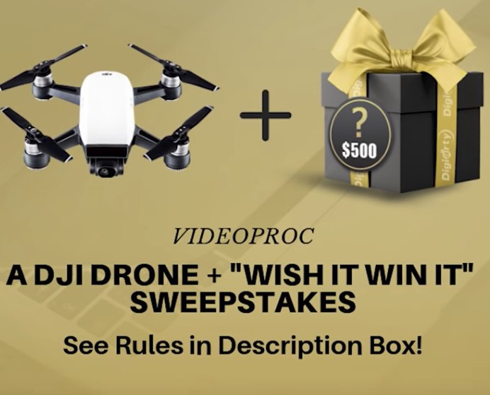 Win a DJI Spark drone + $500 "Wish It Win It" prize