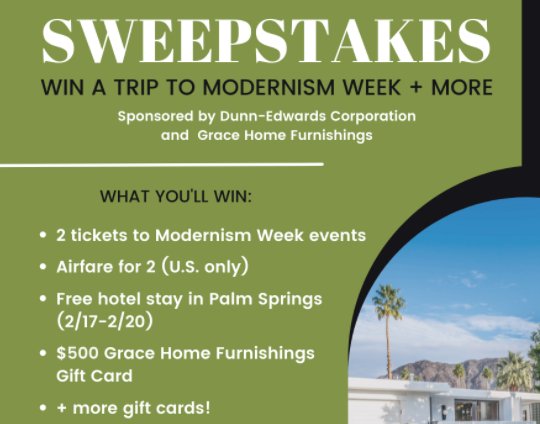 Win A Free Trip For 2 And Tickets To The Modernism Week