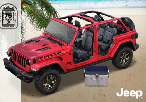 Win A Jeep Wrangler (2022) + Cooler In The Igloo Ultimate Adventure-Ready Sweepstakes