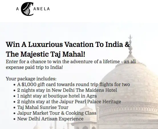 Win a Luxurious Vacation to India