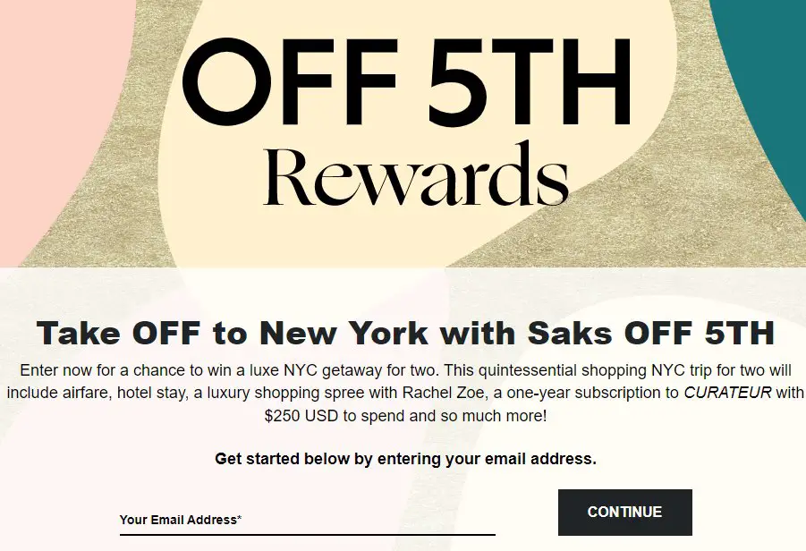 Win A Luxury Shopping Trip To NYC In The Take Off To New York With SAKS OFF 5TH Sweepstakes