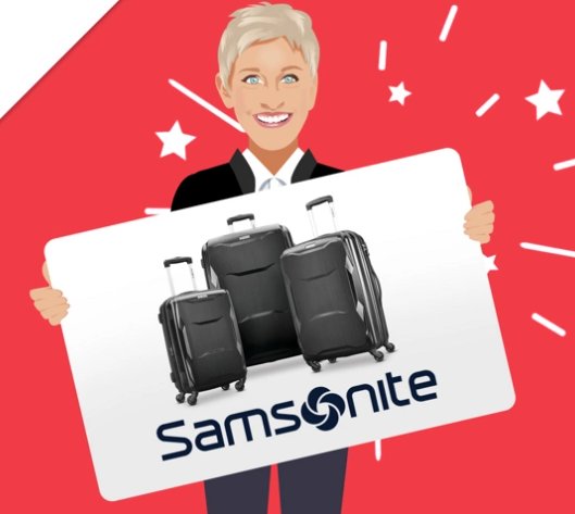 Win A Samsonite Luggage 3 Piece Set In The Ellen DeGeneres Show Samsonite Luggage Set Sweepstakes