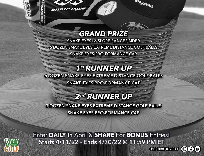Win A Snake Eyes Rangefinder + 72 Golf Balls + Golf Hat