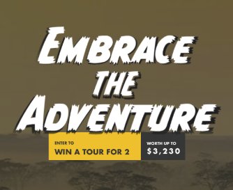Win a Tour for 2 to Peru, Tanzania, Japan or Iceland