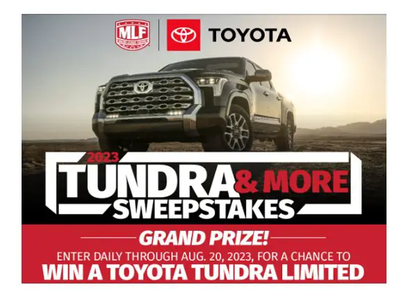 Win A Toyota Tundra In The 2023 Major League Fishing Toyota Tundra Limited & More Sweepstakes