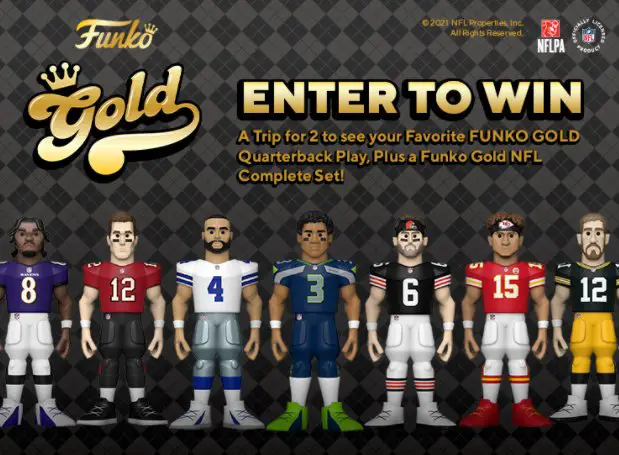 Win A Trip For 2 People To See A Funko Gold Quarterback In A Game Of Your Choice