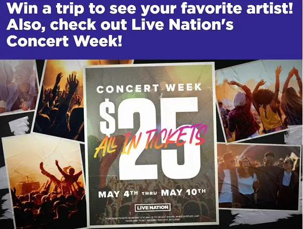 Win A Trip For 2 To A Live Nation Concert In The US