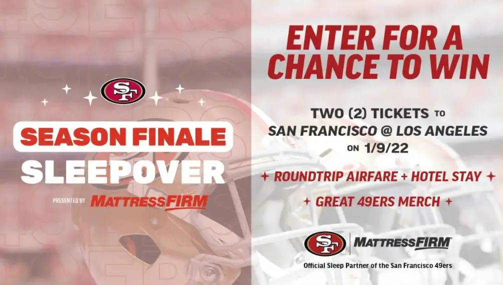 Win A Trip For 2 To Los Angeles For The San Francisco 49ers Final Game Of The Regular Season