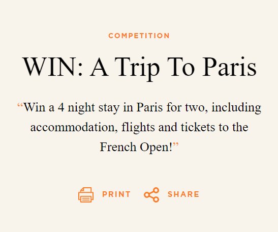 Win A Trip For 2 To The 2023 French Open In Paris
