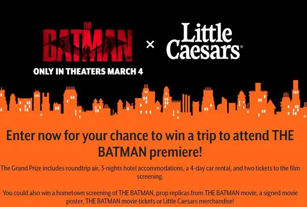 Win A Trip For 2 To The Batman Movie Premiere In The Little Caesars Crack The Riddle Challenge Sweepstakes