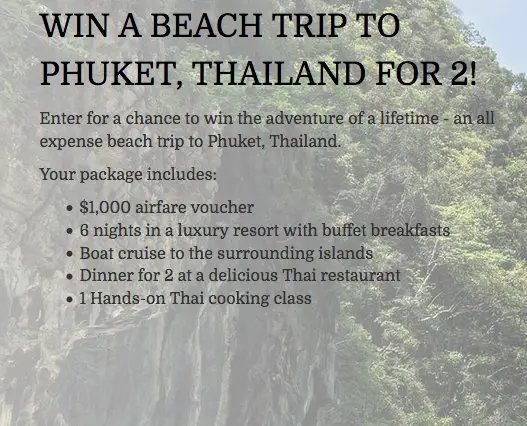 Win a Trip to Phuket, Thailand