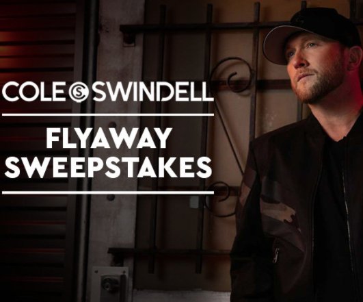 Win A Trip + Tickets To A Cole Swindell Concert Of Your Choice In The Cole Swindell Flyaway Sweepstakes