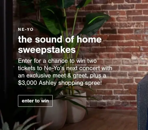 Win A Trip To A Ne-Yo Concert + $3,000 Ashley Furniture Shopping Spree