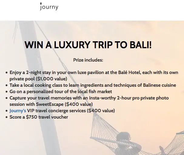 Win A Trip To Bali! Sweepstakes