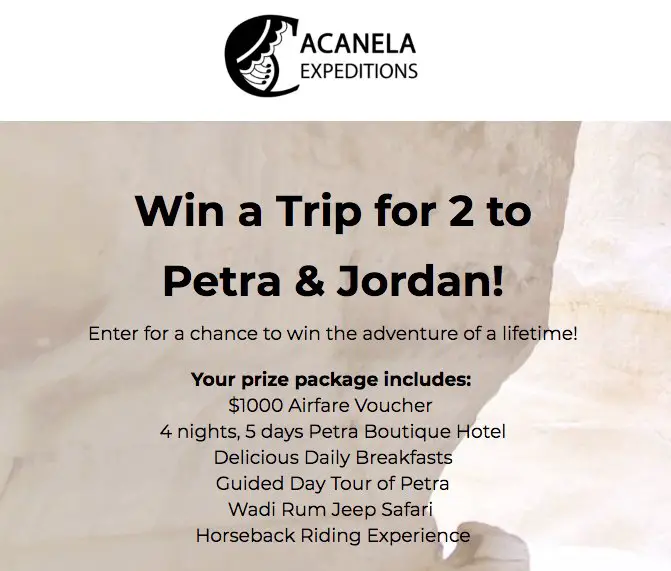 Win a Trip to Jordan and Petra Sweepstakes