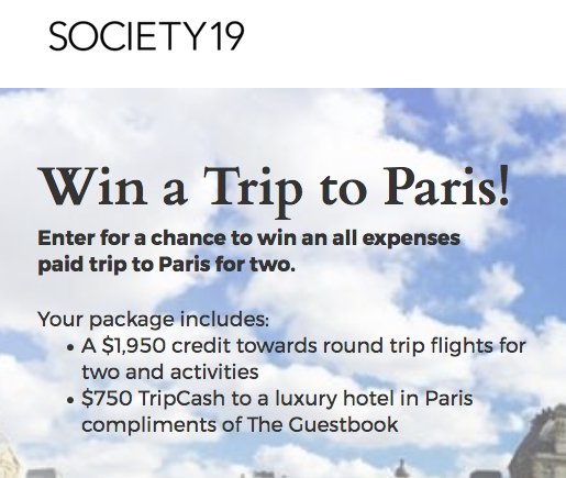 Win a Trip to Paris for 2!