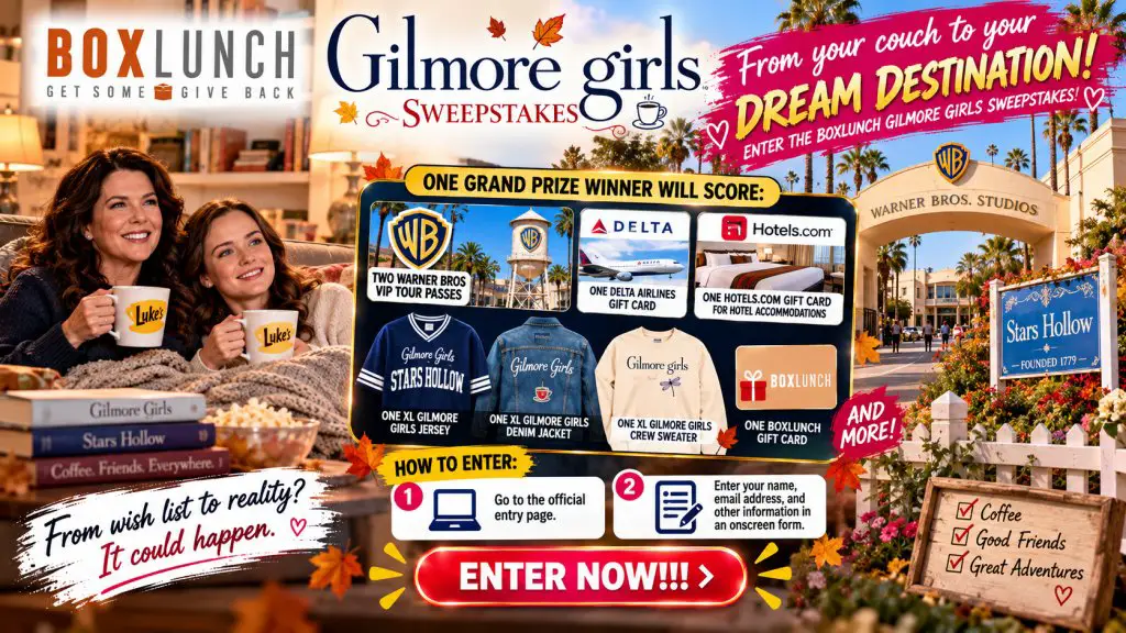 Win A Warner Bros. VIP Tour Getaway In The BoxLunch Gilmore Girls Sweepstakes