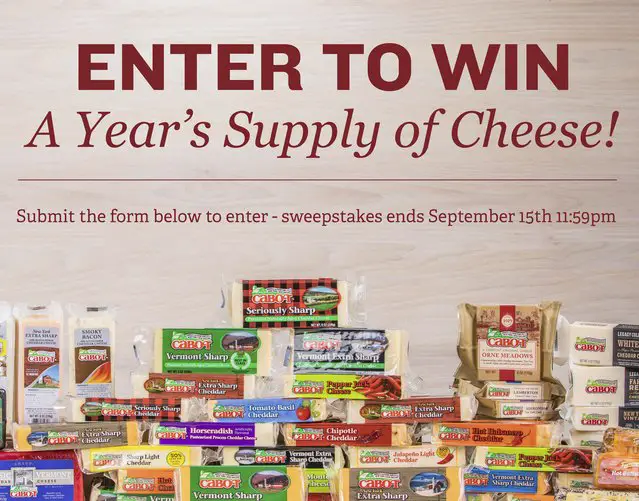 Win A Year Supply Of Cheese Sweepstakes
