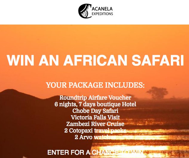 Win an African Safari Sweepstakes