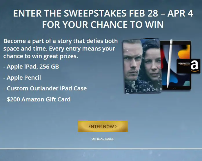 Win An Apple iPad, Amazon Gift Card And More In The Outlander Highland Honors Sweepstakes