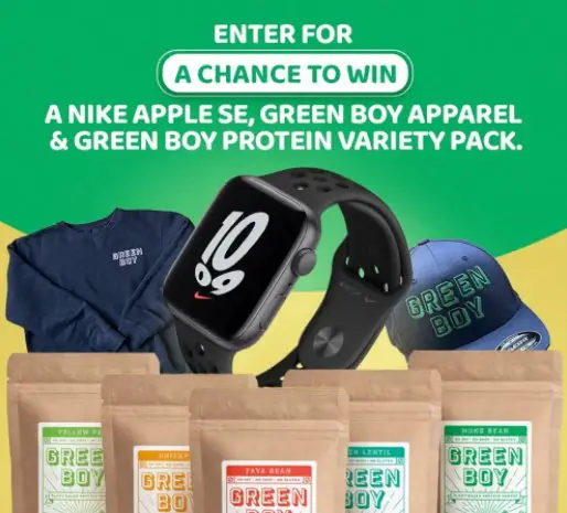 Win An Apple Watch, Green Boy Sweatshirt+Cap & Protein Powders