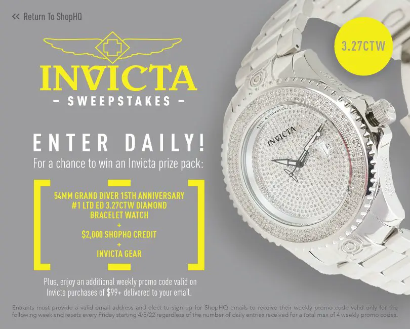 Win An Invicta Diamond Bracelet Watch, $2,000 ShopHQ Credit & More In The ShopHQ Invicta April Sweepstakes