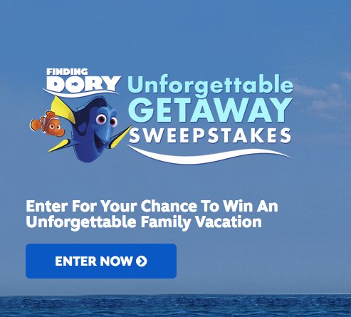 Win a Finding Dory Unforgettable Getaway Cruise!