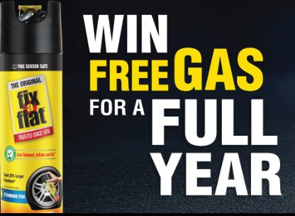 Win Free Gas For A Year + 6 Cans Of Fix-a-Flat