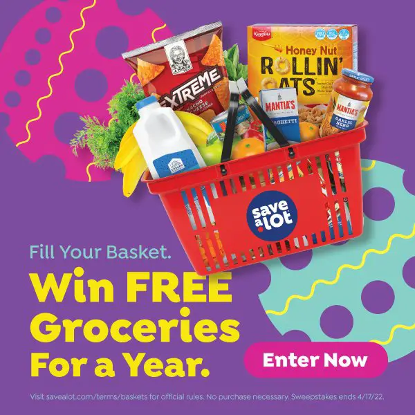 Win Free Groceries for a Whole Year in the Save A Lot’s Fill Your Basket with Free Groceries for a Year Sweepstakes
