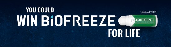 Win Gift Cards, Cash and Biofreeze Products from Biofreeze for Life Instant Win and Sweepstakes